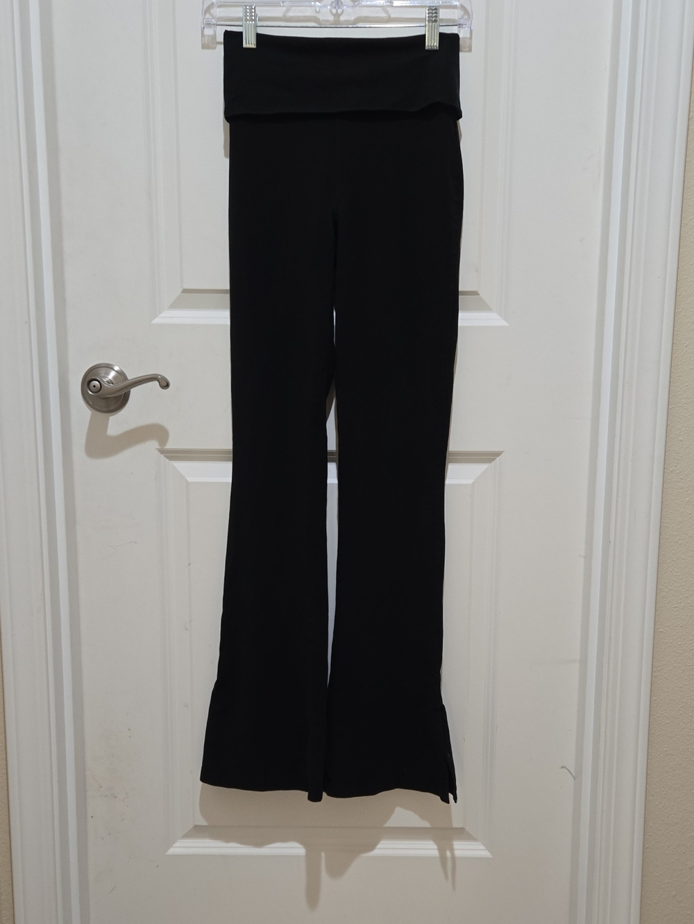 PINK Victoria's Secret Black Fold-Over Flare Pants